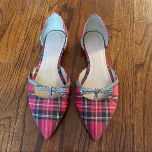 J Crew Plaid flats size 8